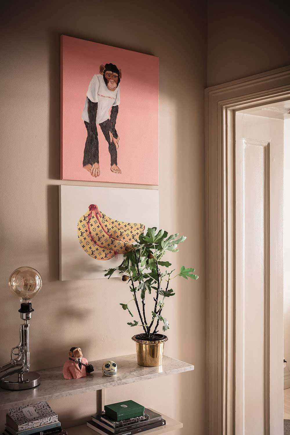 瑞典 48 平米趣味公寓 | 暖色调与幽默壁画完美结合-24