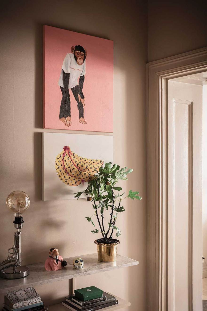 瑞典 48 平米趣味公寓 | 暖色调与幽默壁画完美结合-24