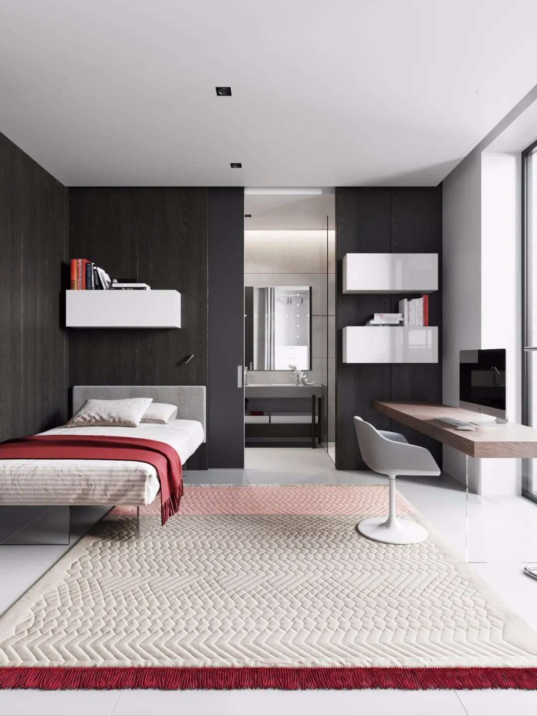 乌克兰现代极简白的居住空间-39