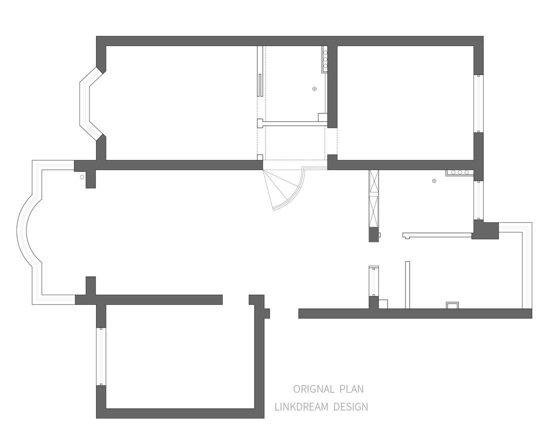 100m²黑白木加点亮色的简约风设计-1