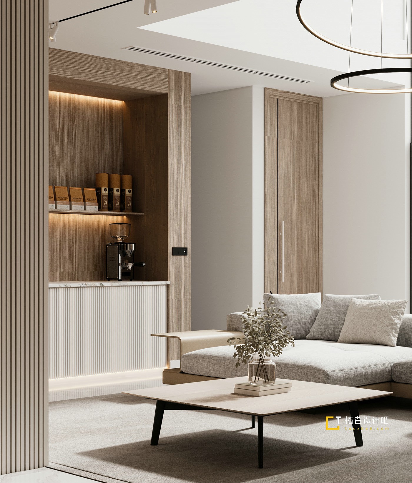 大理石+木质 打造现代简约空间！-10