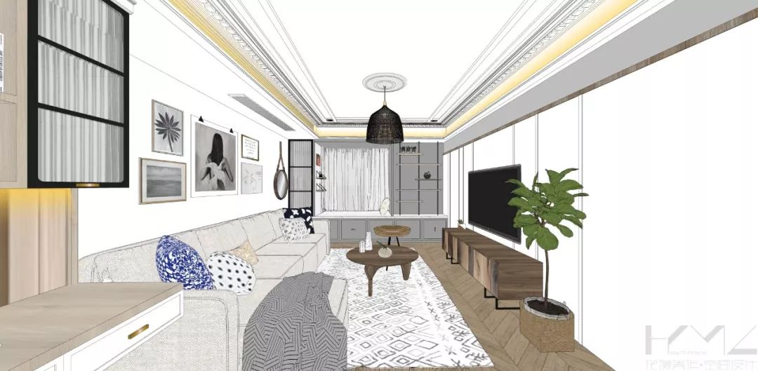 南京 124㎡现代美式混搭家居,开放式厨房、飘窗改造亮点多-36