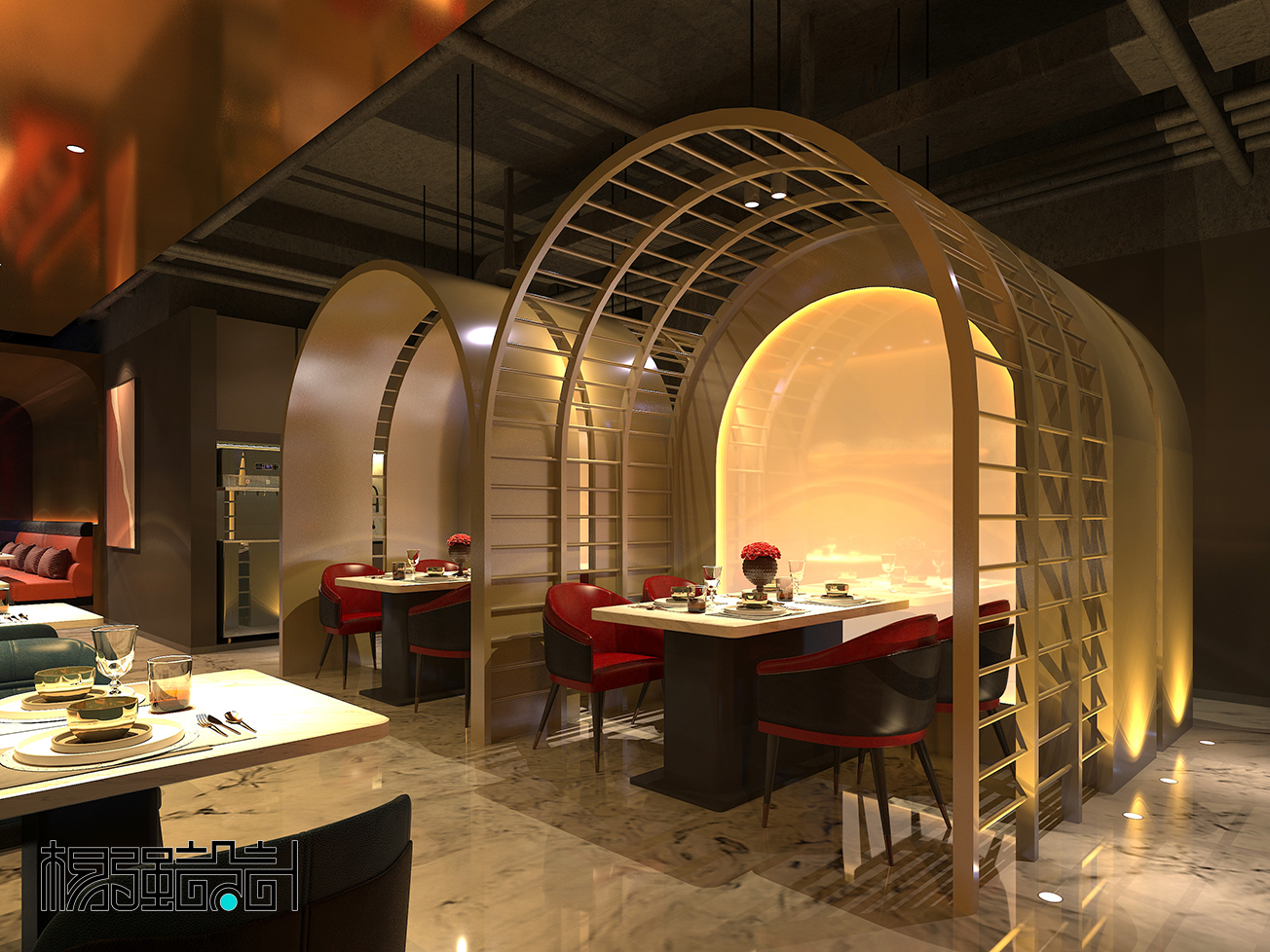 湖南菜馆-商场店设计-12