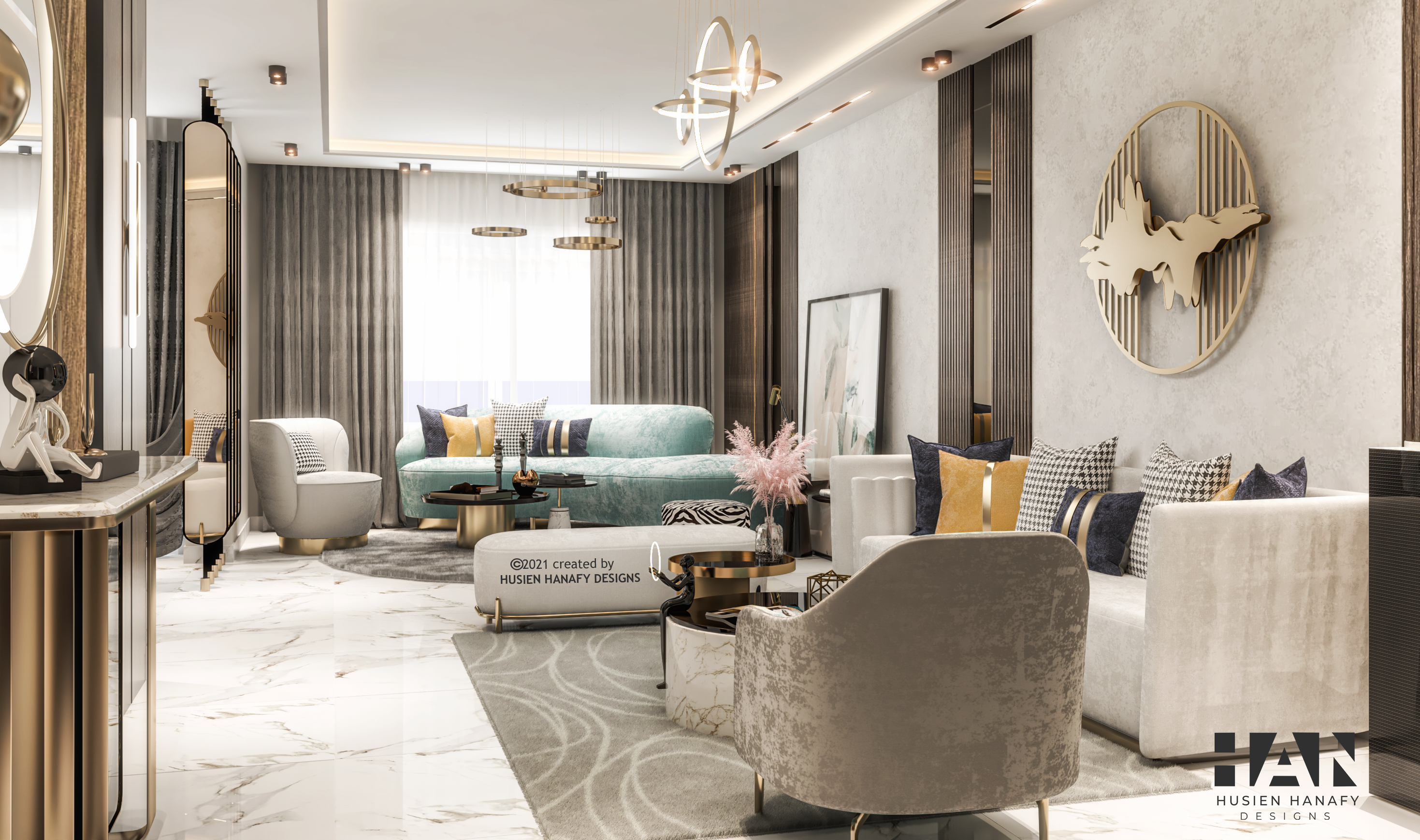现代豪华家居接待区设计丨埃及开罗-5