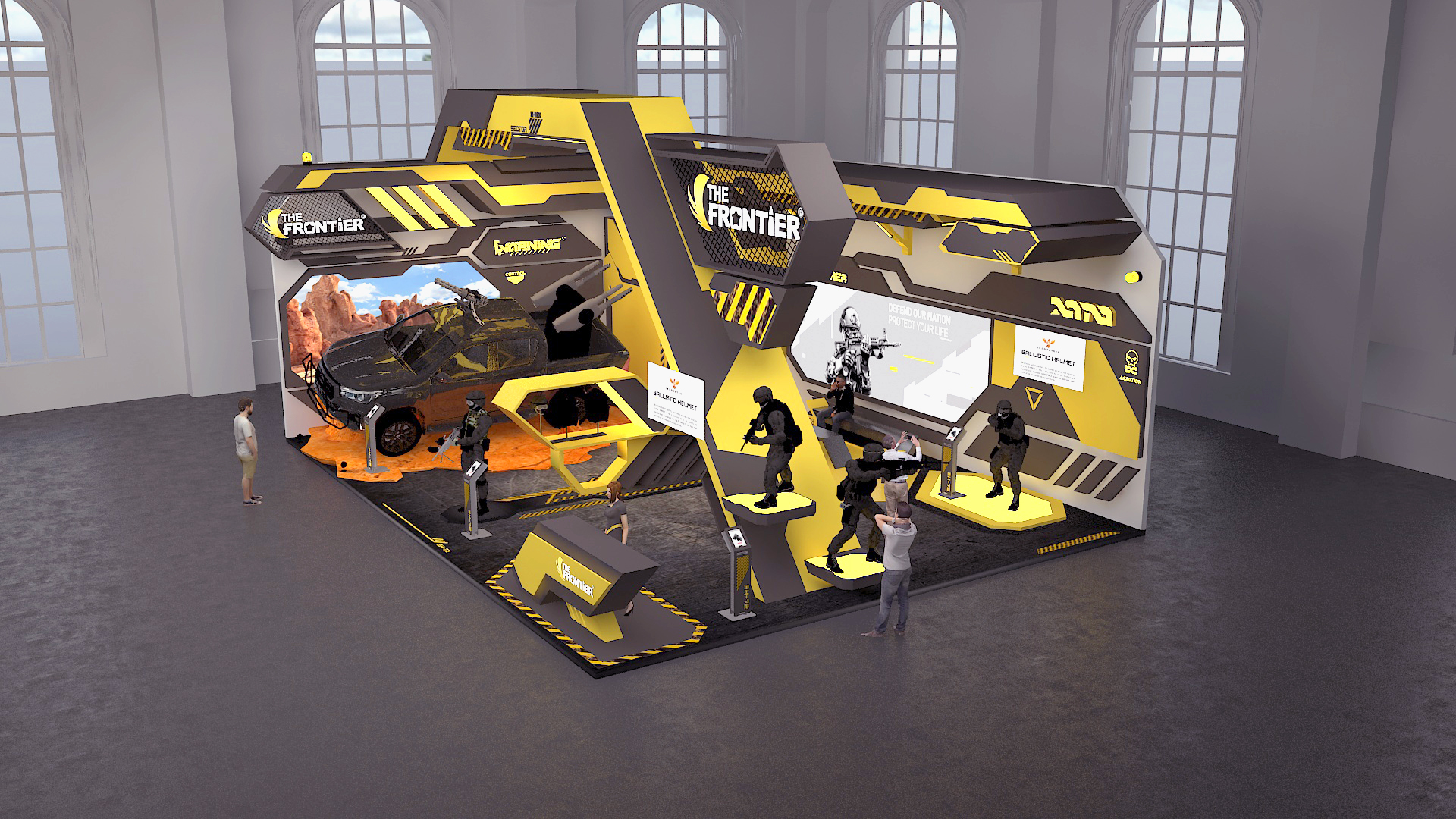 the frontier - indo defence 2022 booth concept-2