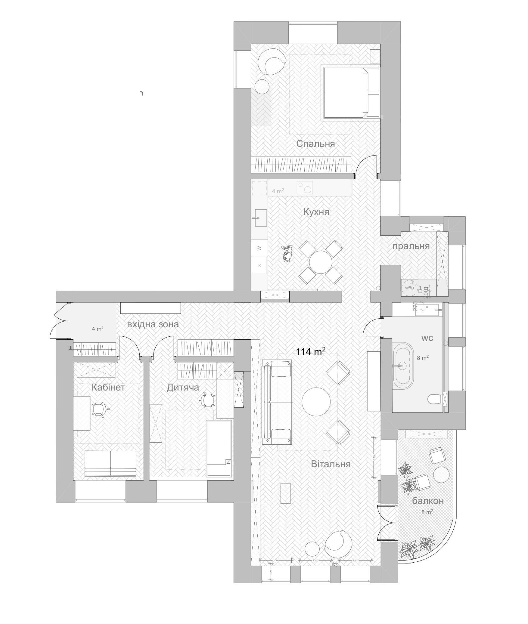 乌克兰基辅130㎡住宅设计 超有感觉！-0