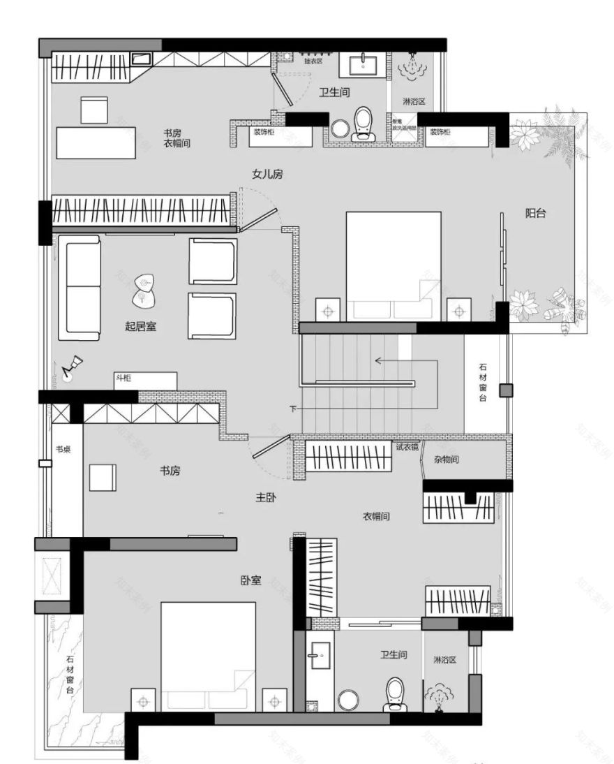 重庆160m²屋顶花园之家丨中国重庆丨PINK瓶子设计-24