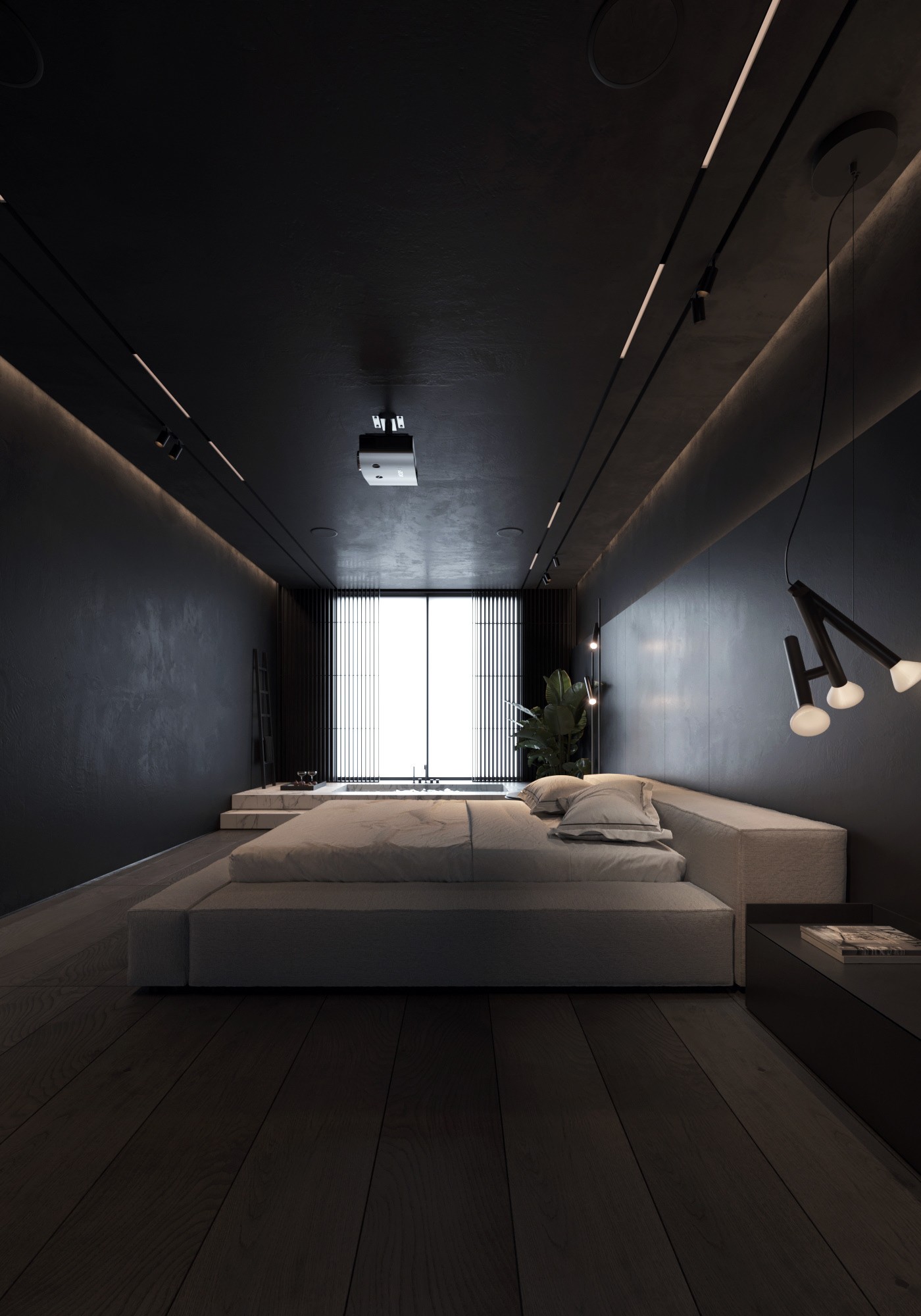 高级黑 极简别墅设计！-58