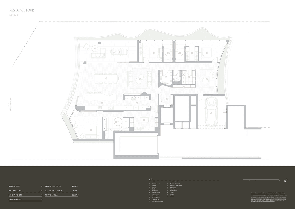 布里斯班河畔的扇贝形住宅 · Moray House 的精致设计丨澳大利亚布里斯班丨Bureau Proberts-23