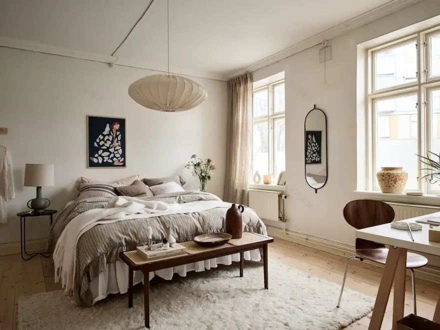 古典温馨的 50m2 斯堪的纳维亚风格公寓-8