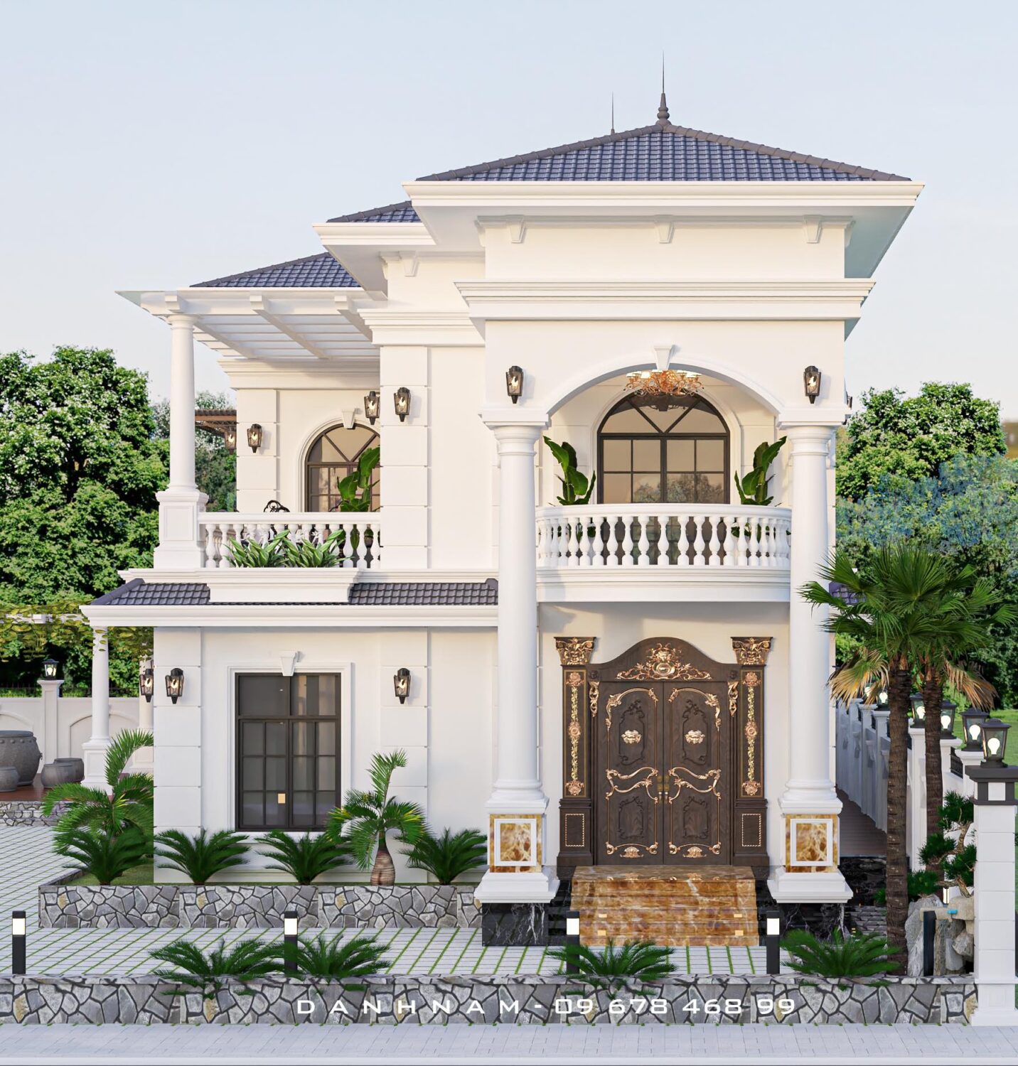 7102. Free Sketchup Villa Exterior Model Download-3