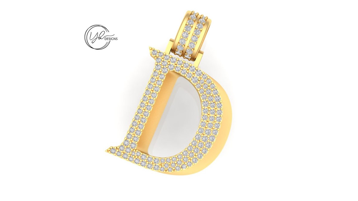 Alphabets pendant cad designs-3