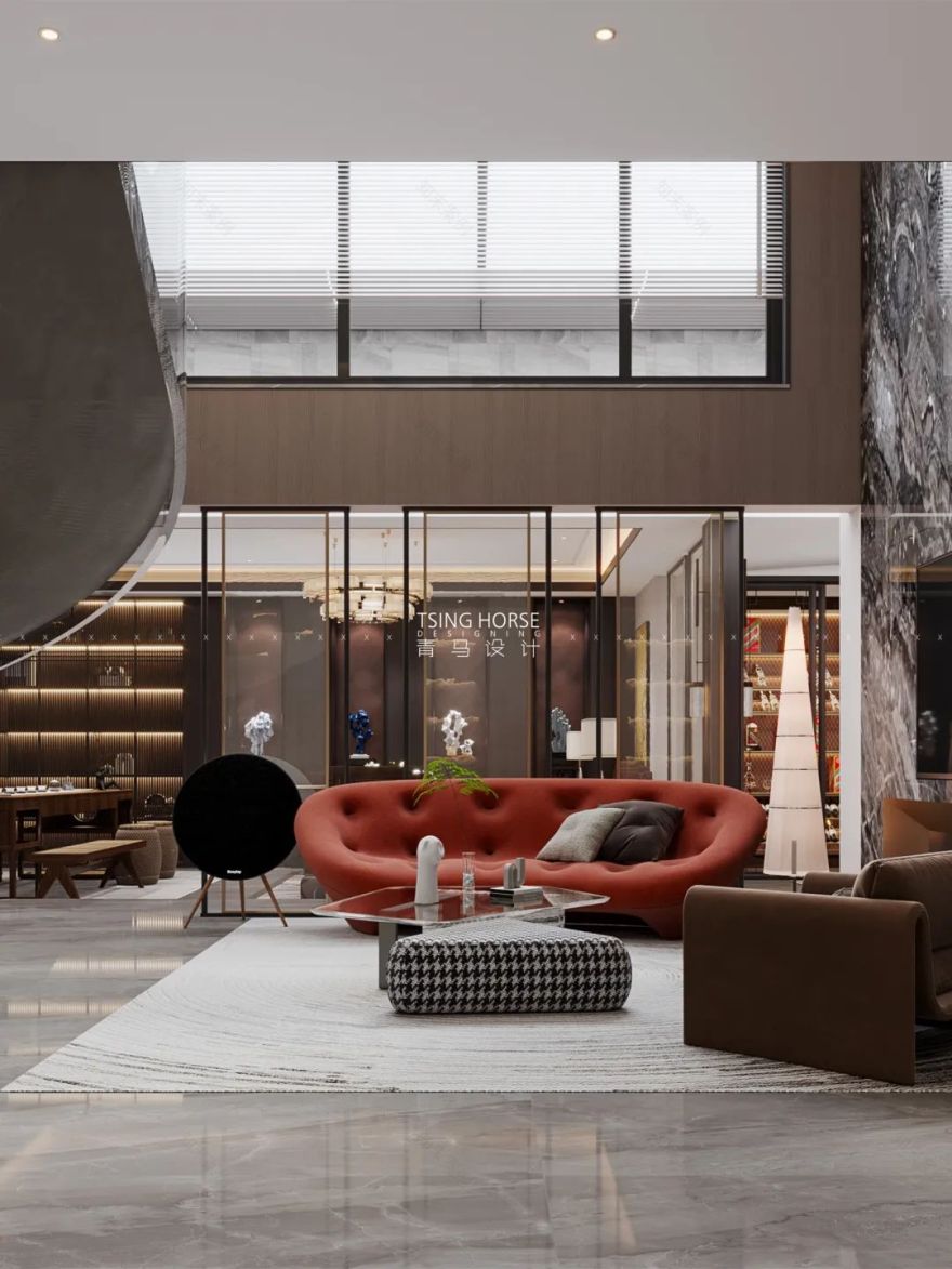 招商央玺现代轻奢别墅空间设计丨周昆设计团队-14