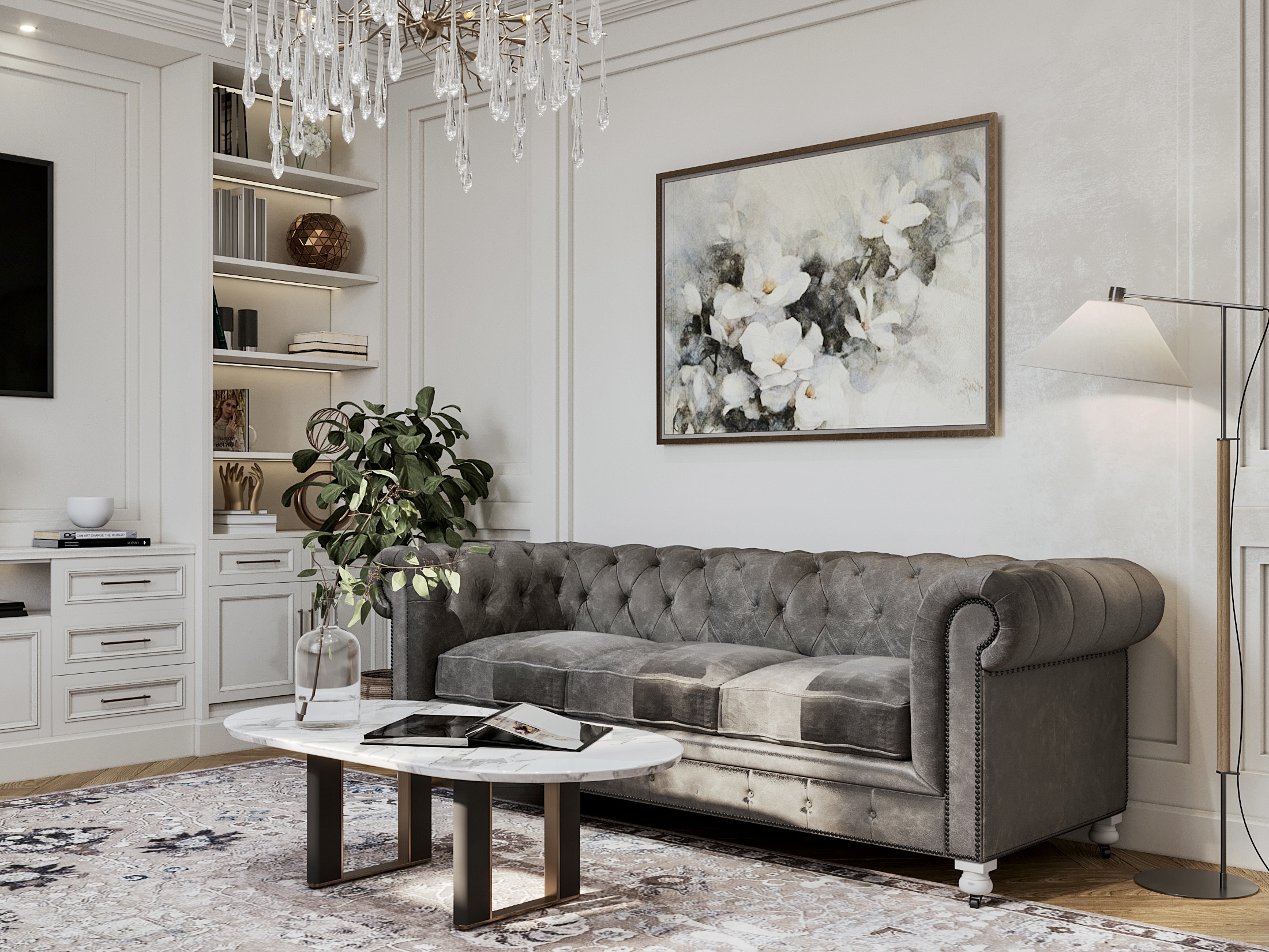 Neoclassic living-room and Home office-10