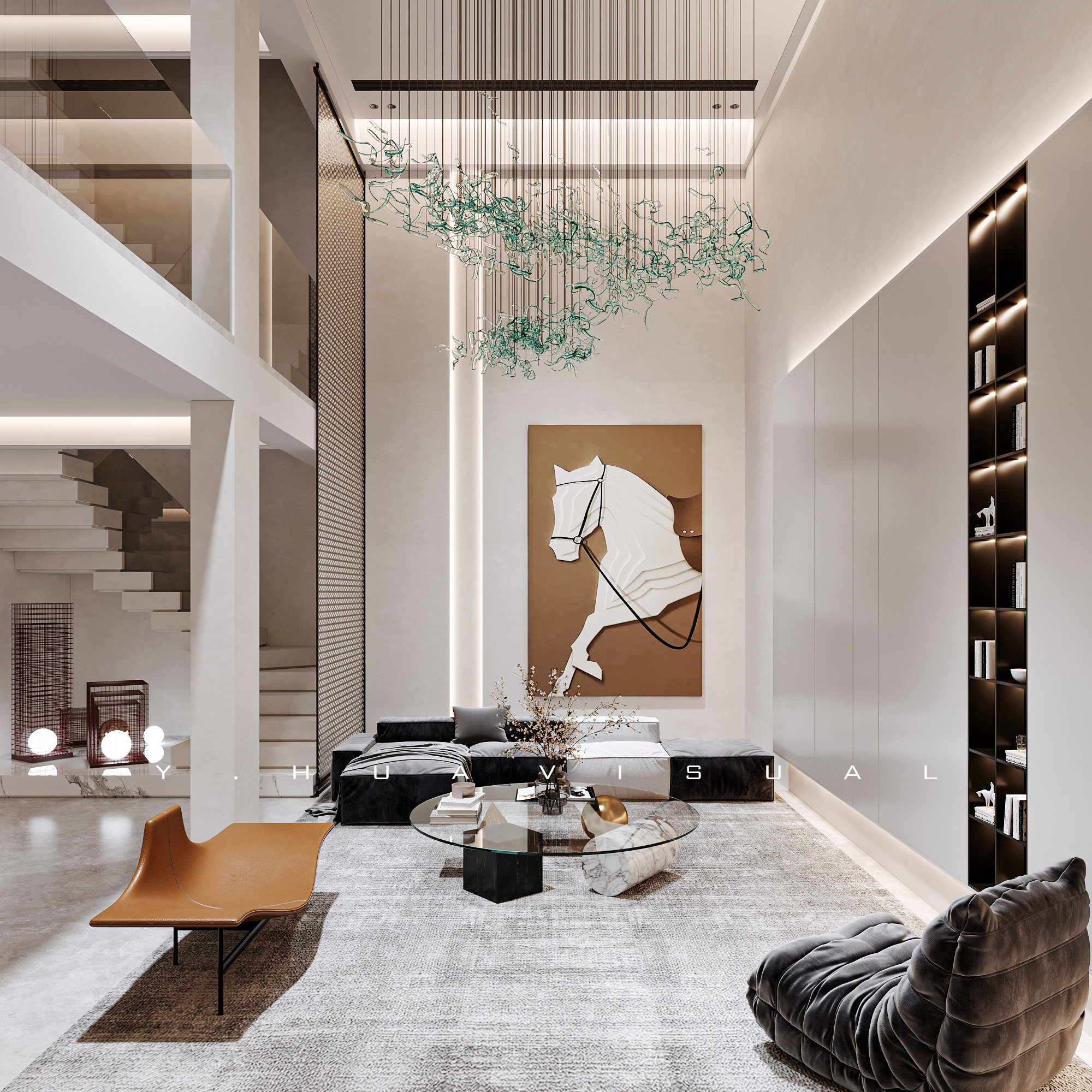 乙画视觉｜极简风格｜别墅表现-1