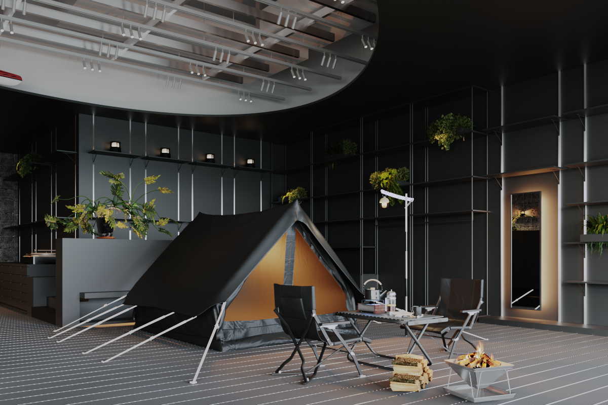 黑色露营店&咖啡店-16