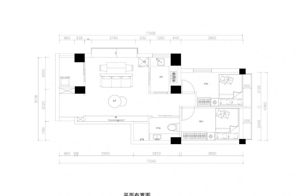 60㎡旧房改造，明亮宽敞的简约空间-2