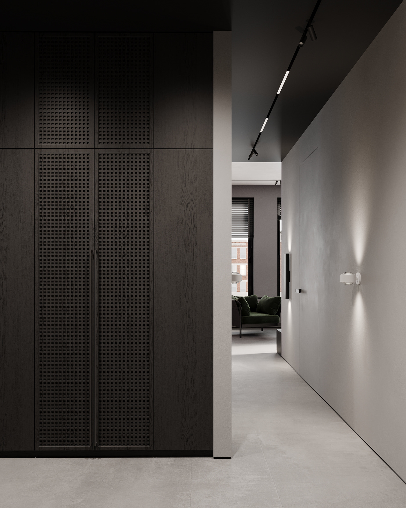 83㎡深色系小空间公寓设计-1