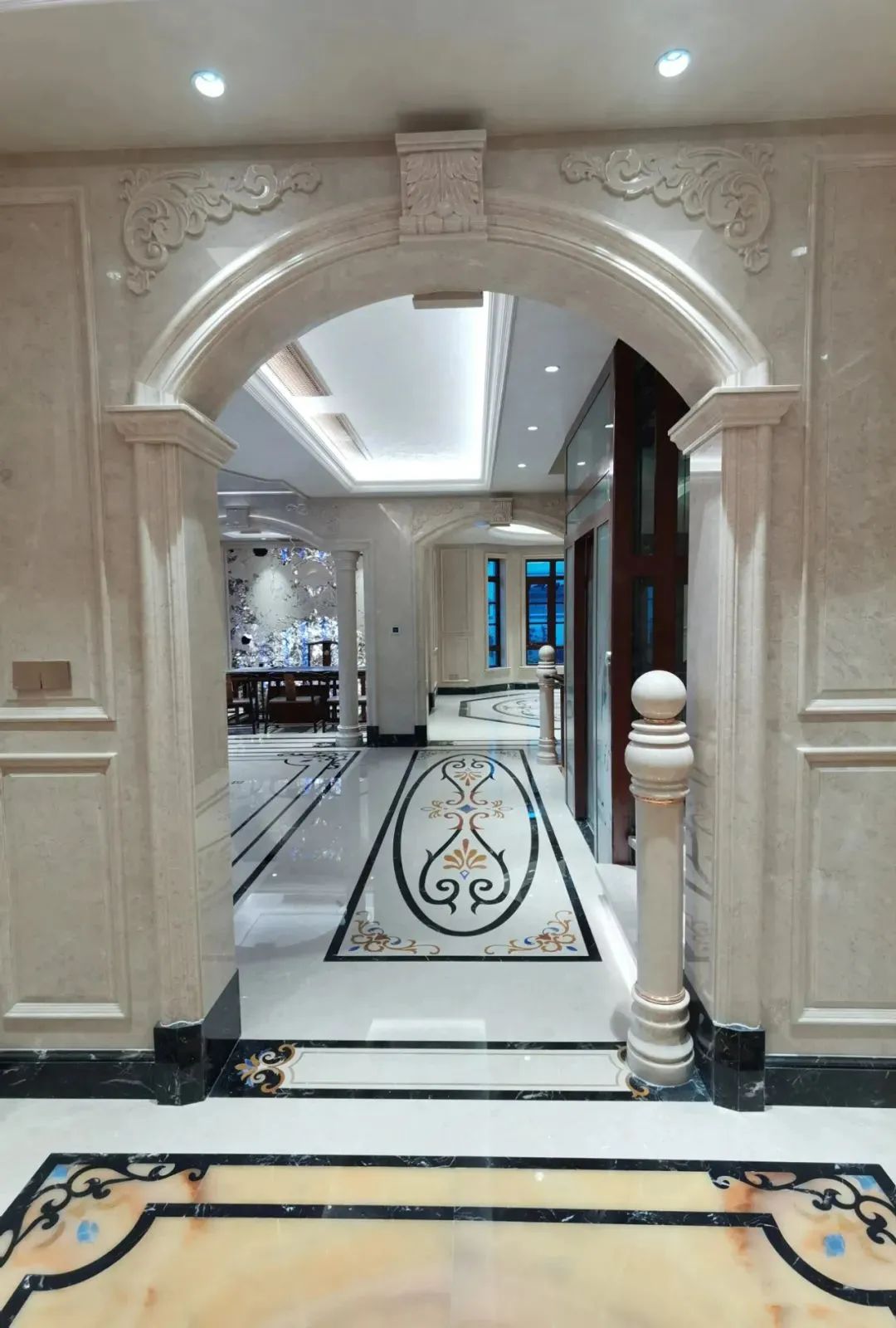 别墅大理石装饰实拍案例丨中国随州丨叶胤祥设计事务所-9