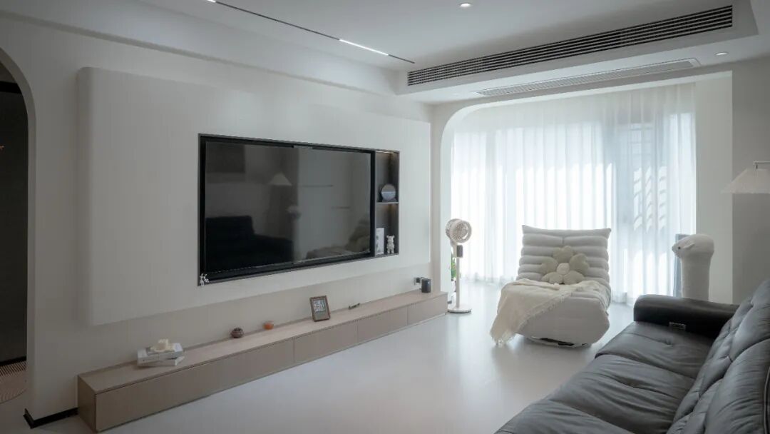 【知音实景】美的国宾府102㎡现代简约奶油风落地效果-16