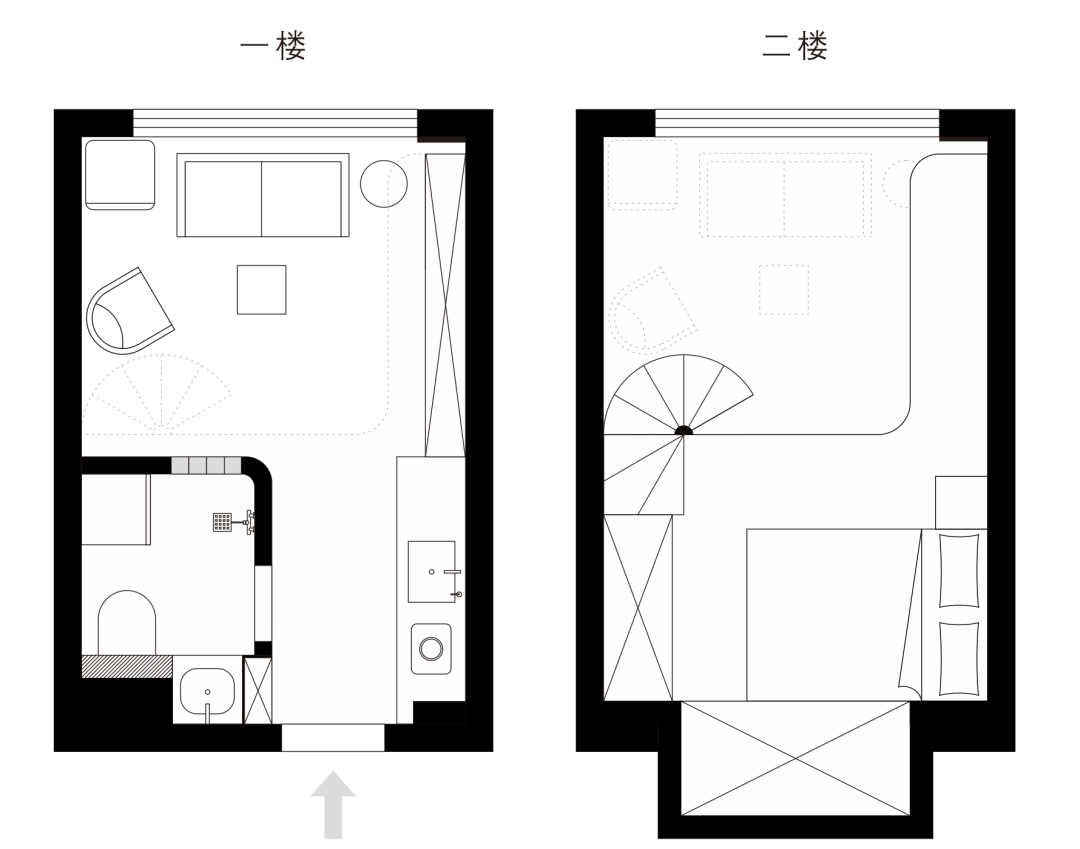 23㎡低成本爆改 loft公寓丨中国杭州丨波形设计-14
