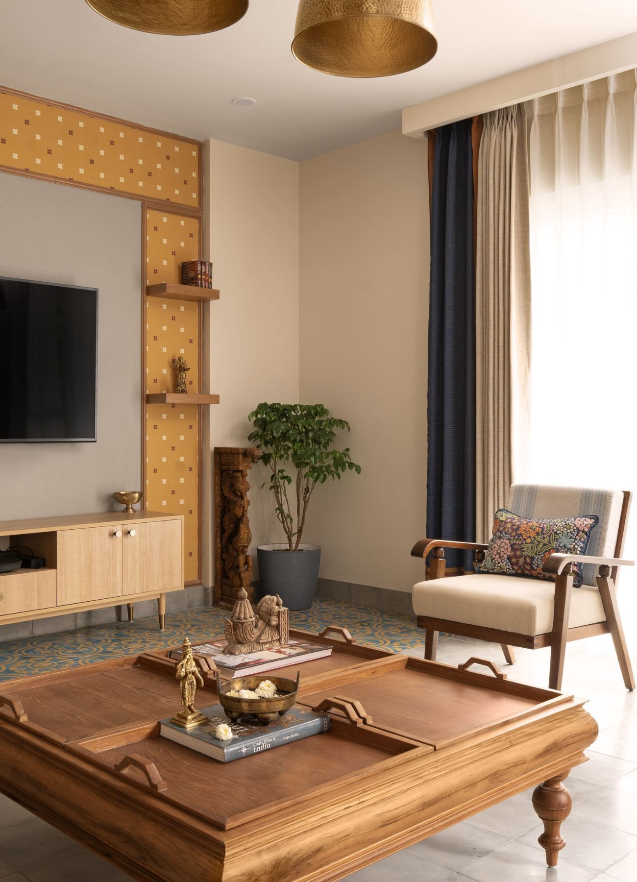 德里传统金奈风格住宅（一层改办公室）丨印度丨Envisage Projects-12