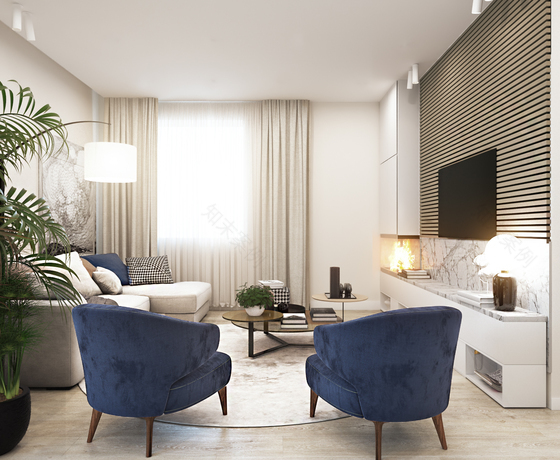 带全景窗的郊区别墅一层室内设计丨俄罗斯萨马拉-15