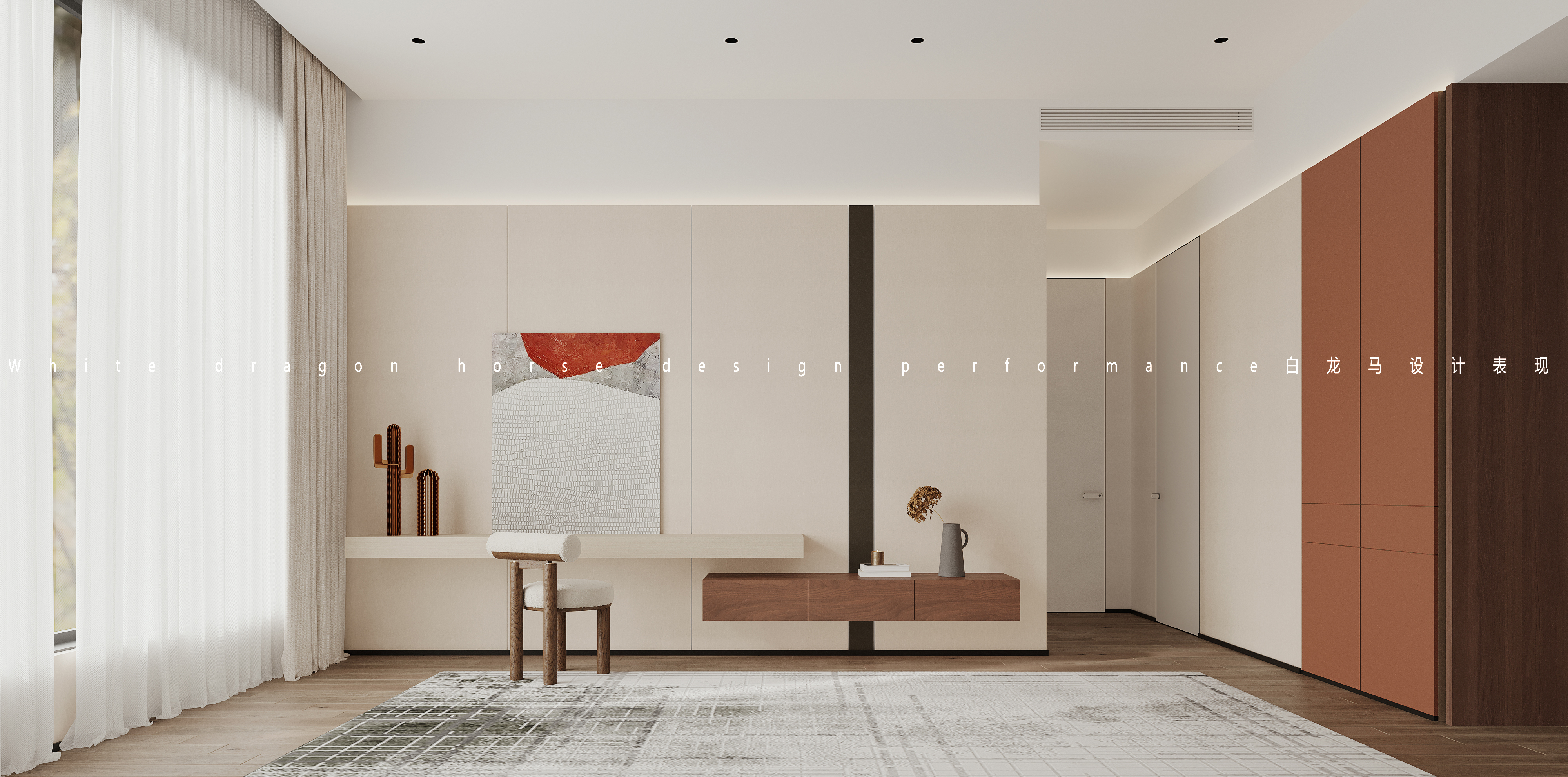 现代客餐厅卧室——白龙马效果图-15