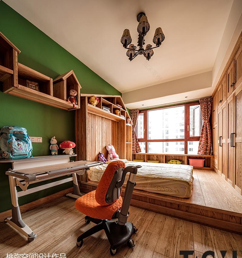 三口之家洞穴式家居设计 | 开放厨房、卡座餐厅、水泥原木搭配-34