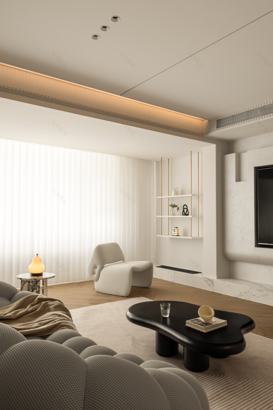 170㎡现代法式大平层,与木为邻,四季自然流淌 | 飞墨设计-19