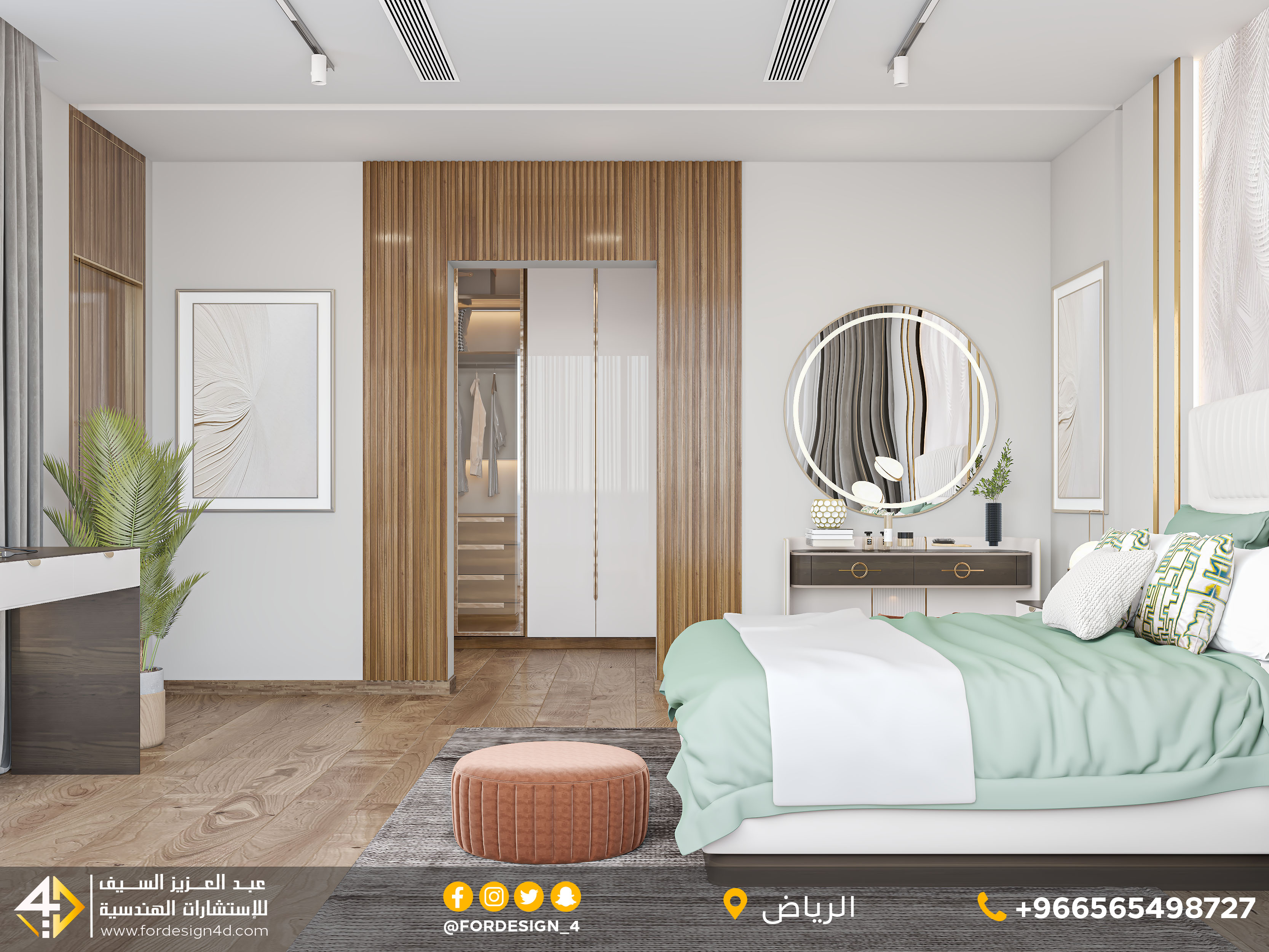 Modern bedroom design in villa in KSA-2
