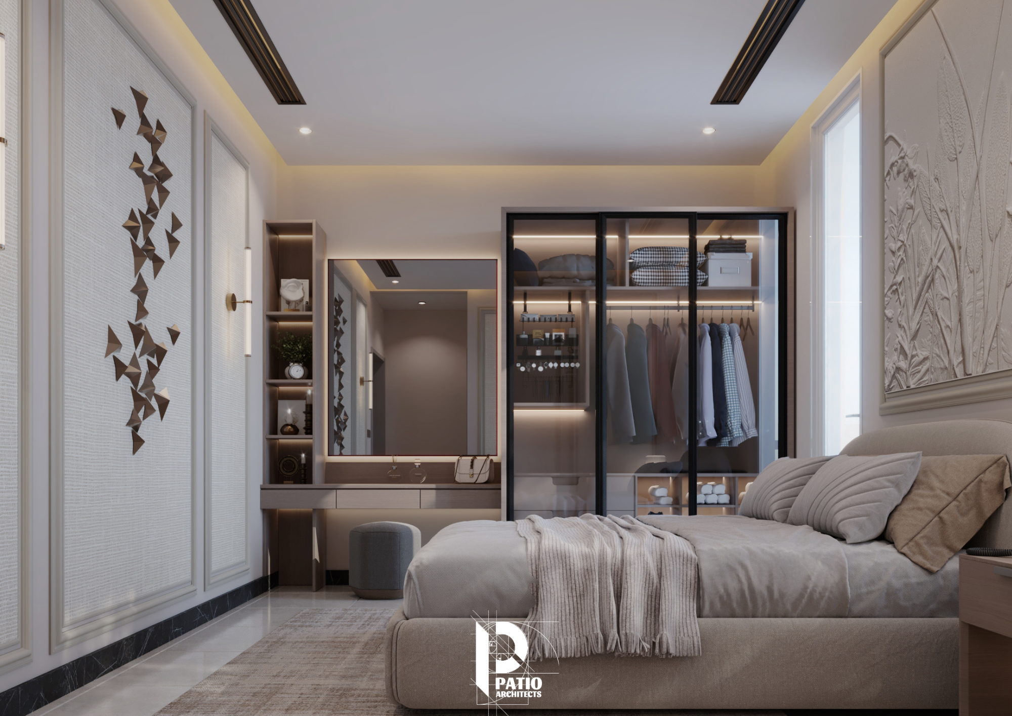 现代卧室与厨房室内设计丨阿联酋阿布扎比丨Patio Architects L.L.C-9