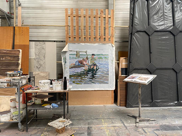 Jeunes Garçons pêchant(少年钓鱼图放大绘制)-5