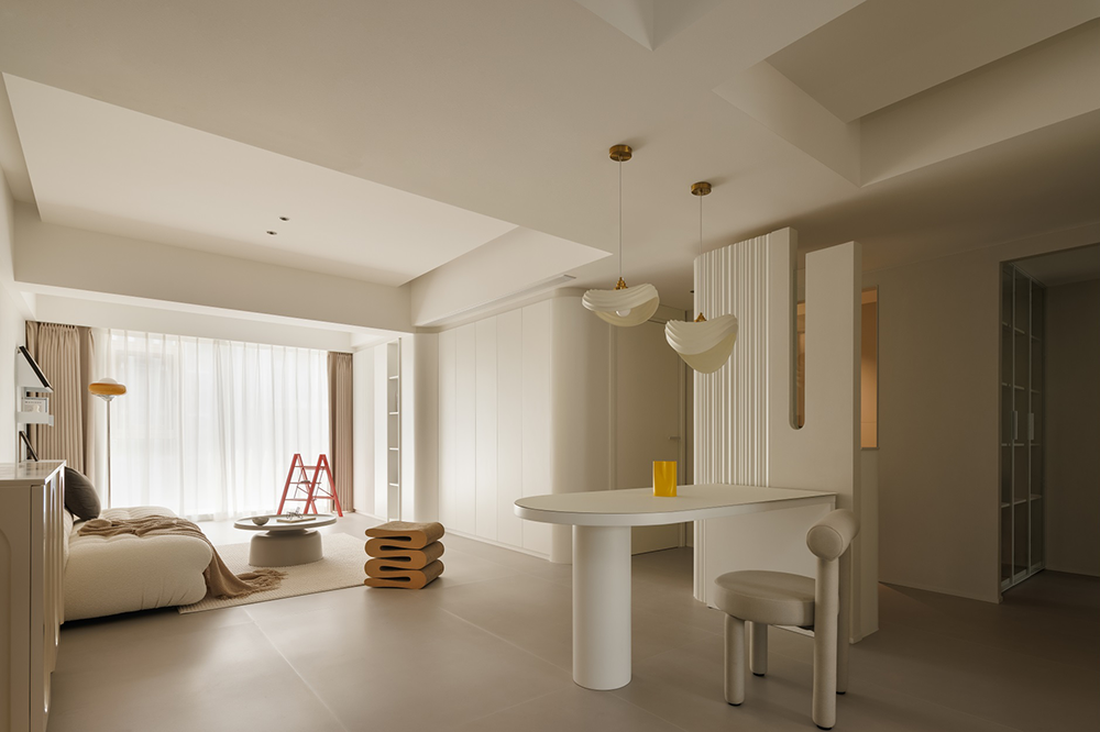 奶油色系温馨跃层家居设计丨中国汕头丨杜弗设计-5