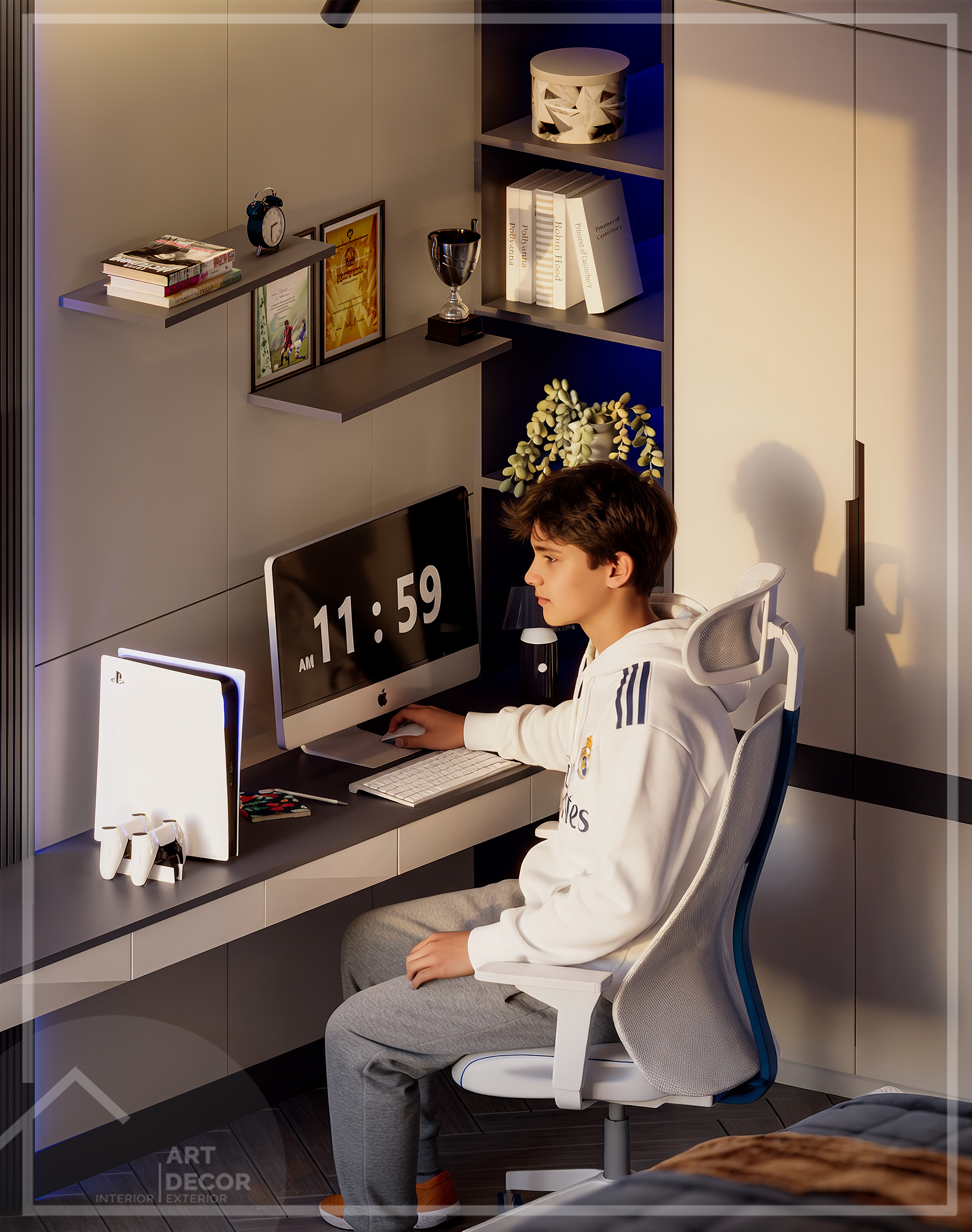 Modern Teen Bedroom - Madridistas | New Mansoura City-10