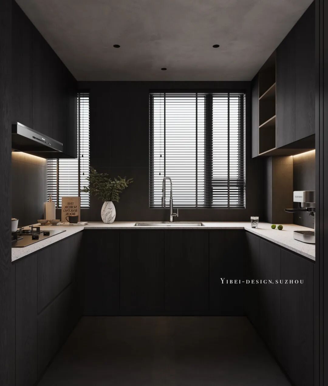 当暗黑空间拥抱粉色大理石丨家装设计丨YIBEI DESIGN SUZHOU-6