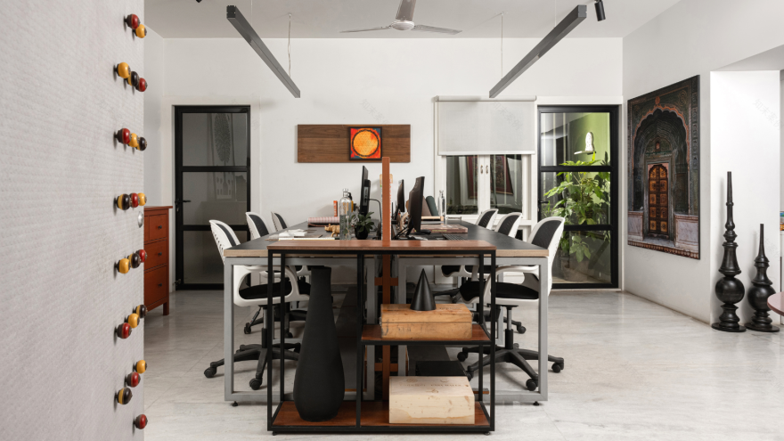 Hyderabad 3BHK公寓改造成时尚办公空间丨印度-2