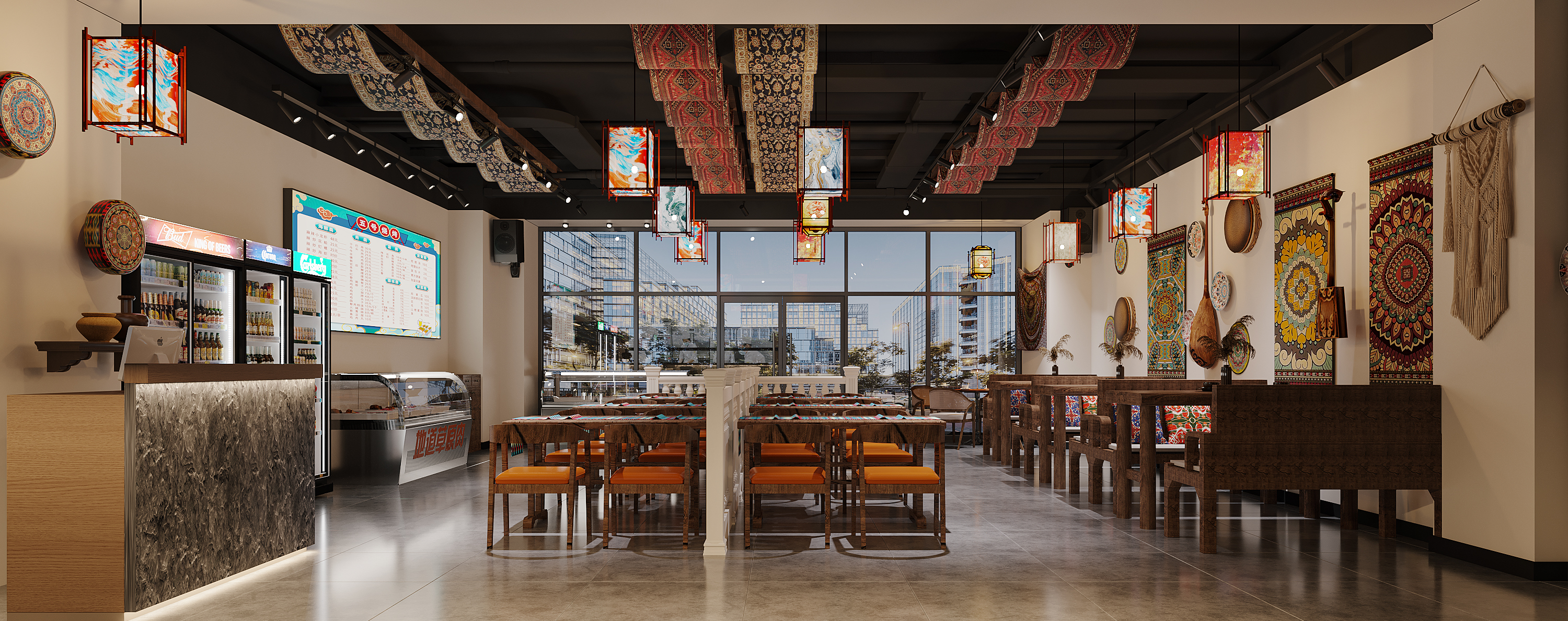 新疆特色餐饮效果图设计表现-8