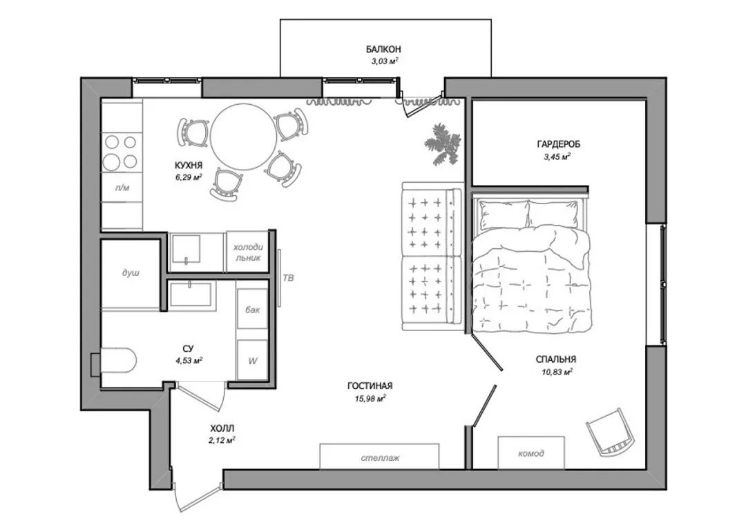 46㎡老破小改造丨Vinvin-22