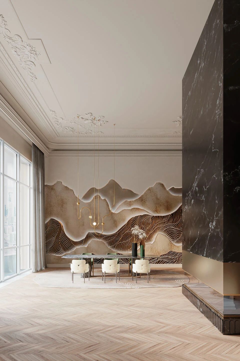 迪拜融合法式与中东气质的餐厨空间设计丨阿联酋迪拜丨Isabel Gómez Studio-19