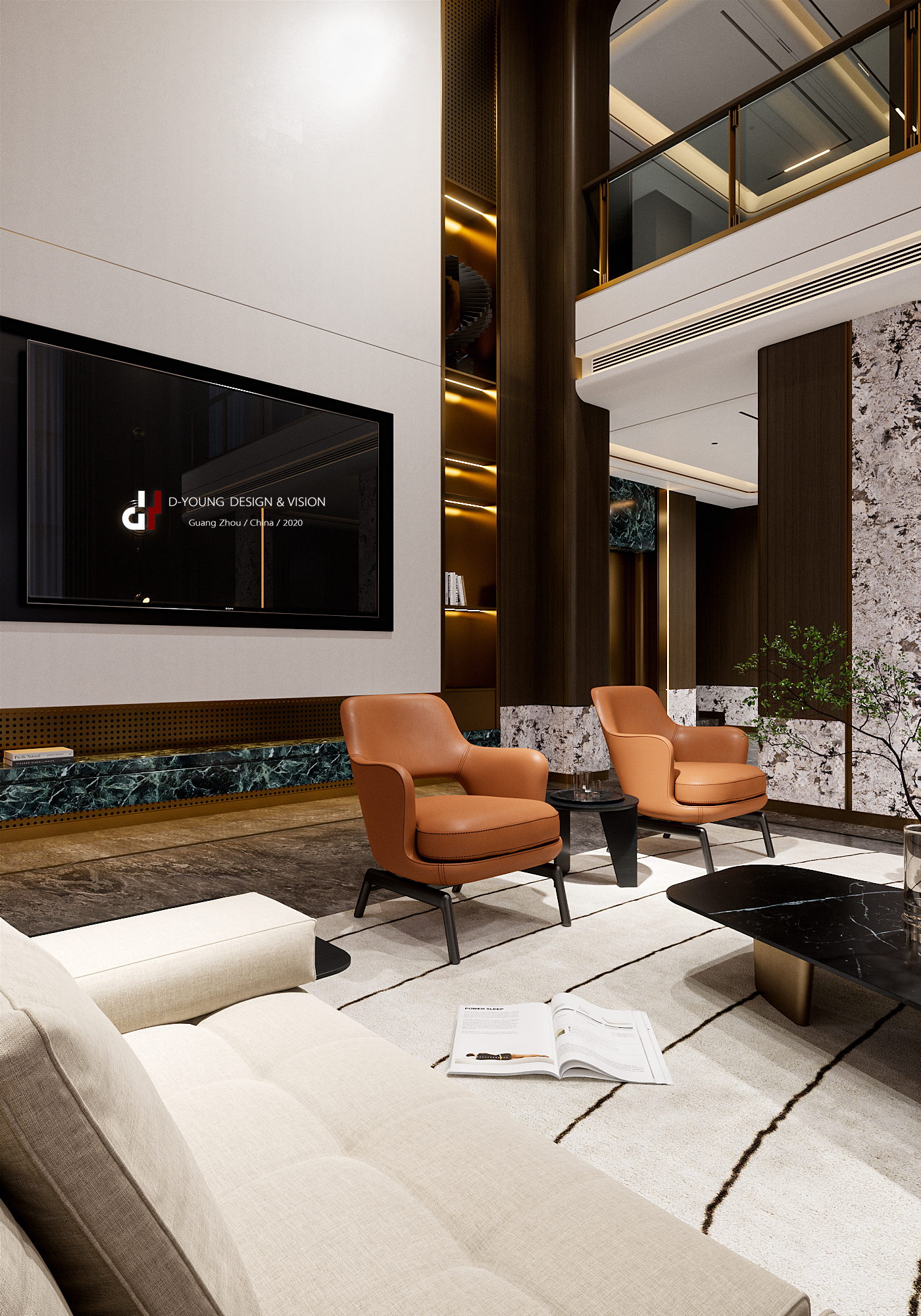 东杨视觉,别墅客餐厅夜景表现丨中国广州-17