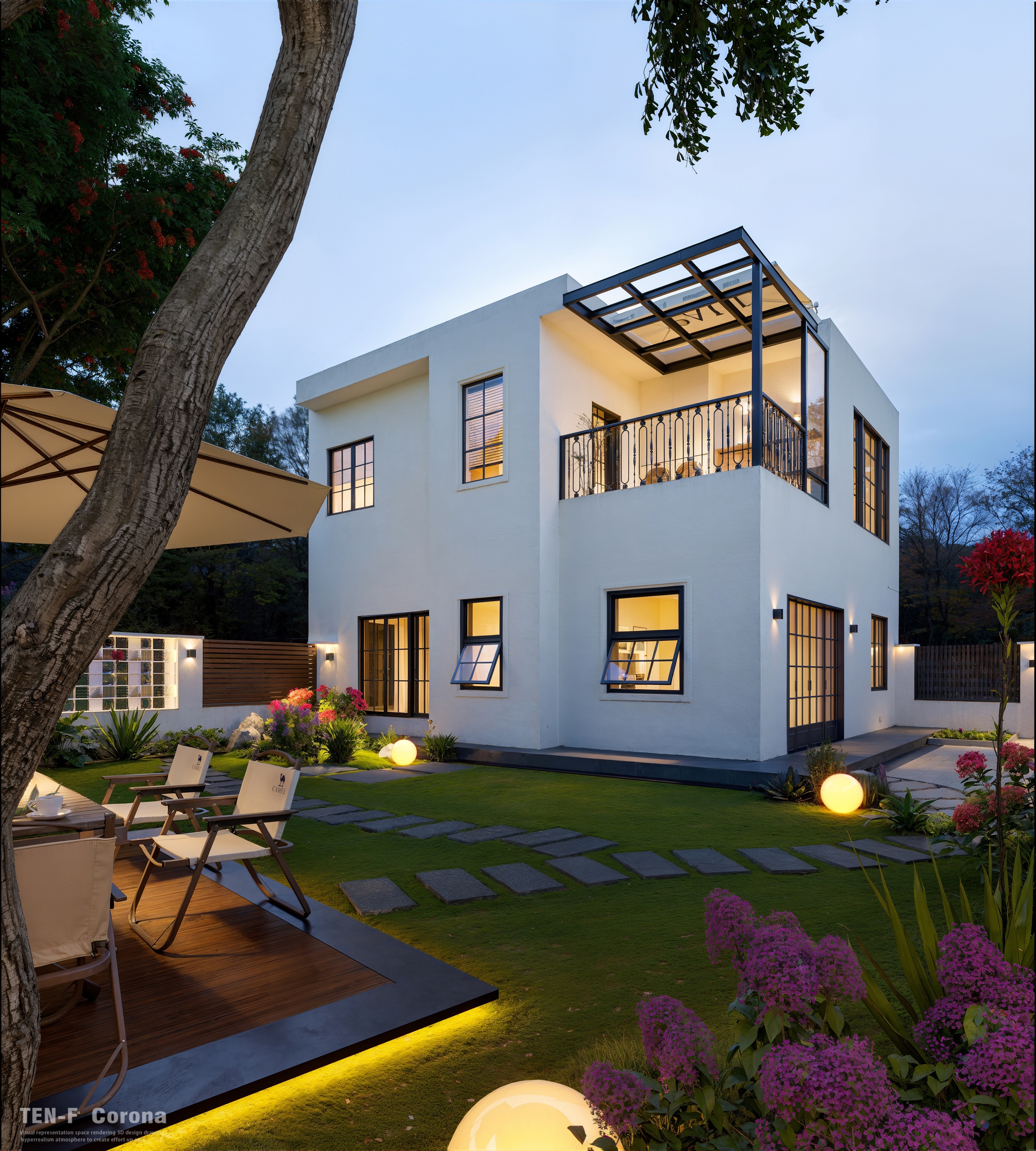 别墅院子渲染-0