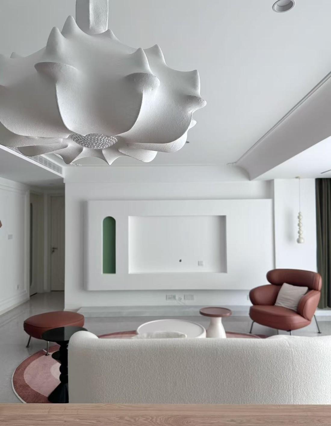 客厅里的书房,轻法式精装房改造-3