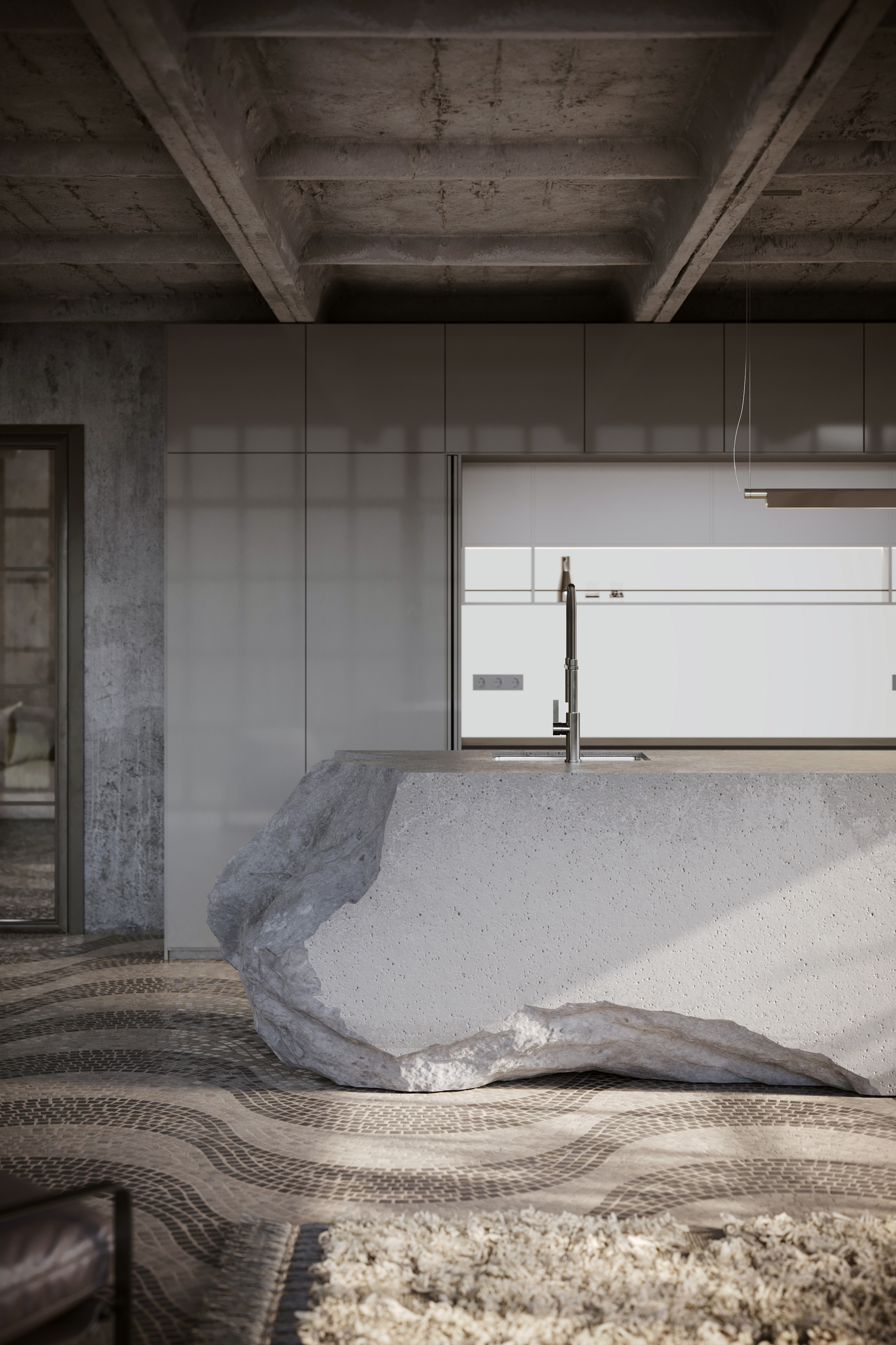 Concrete island in loft（非商业）-7