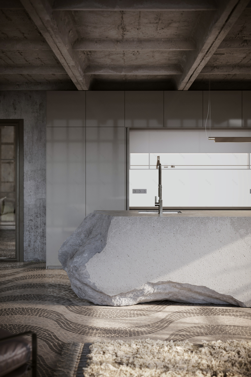 Concrete island in loft(非商业)-7