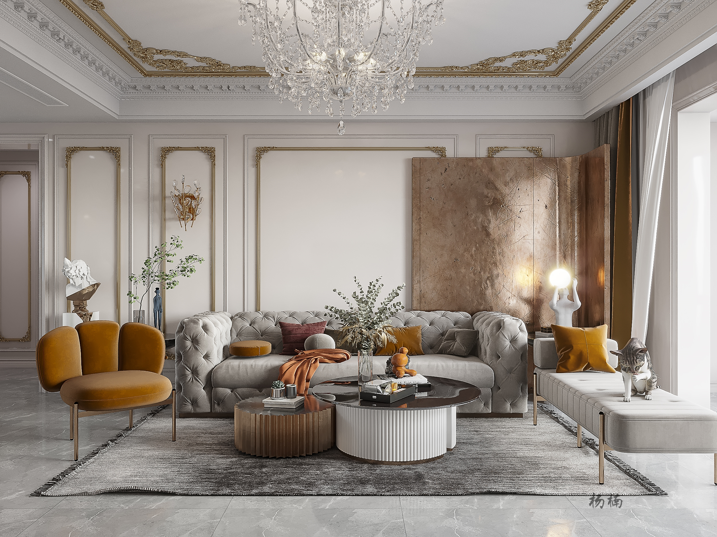 法式轻奢平层设计案例-8