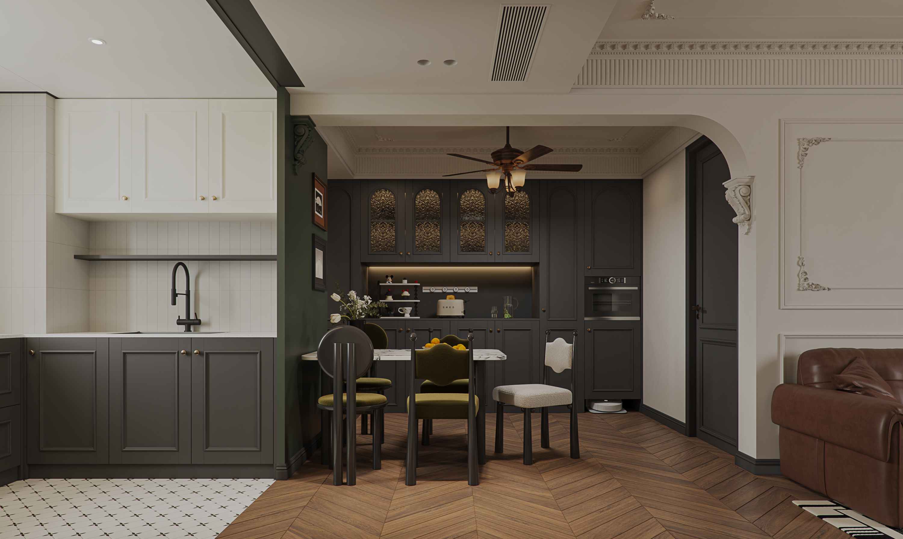 112㎡法式黑色复古风-4