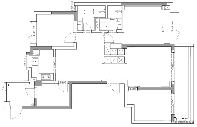 30万元四居及以上135平米装修案例_效果图 - 美设奖*软装（实景)*晚风 - 设计本-13
