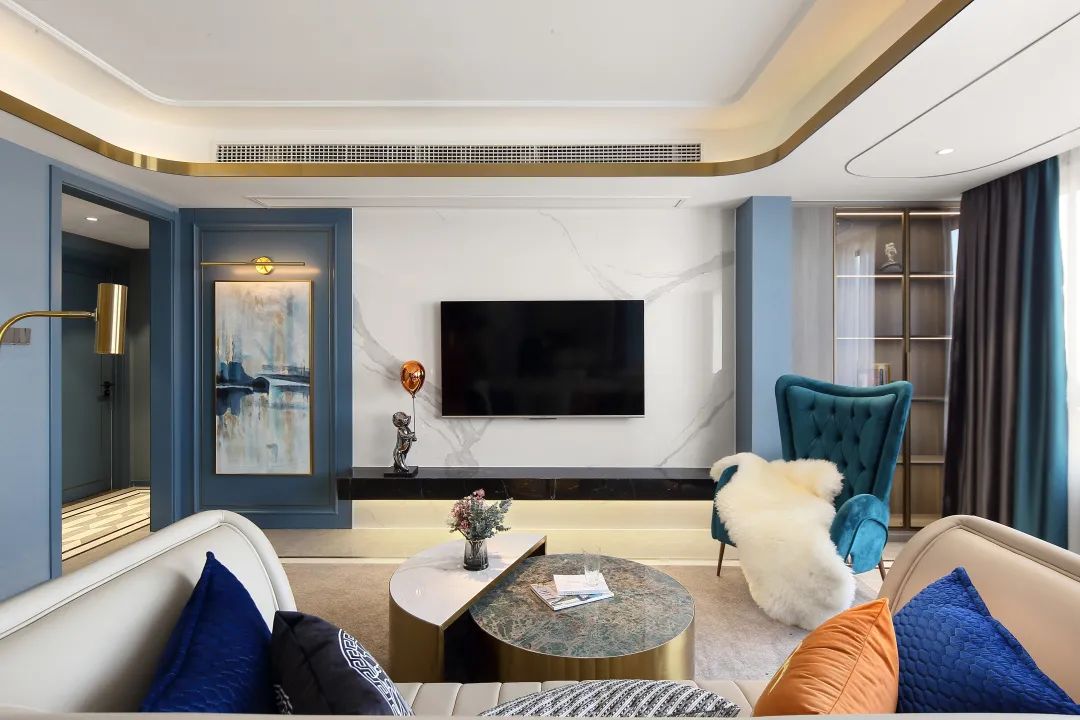 美式轻奢三室两厅丨锦华装饰-11