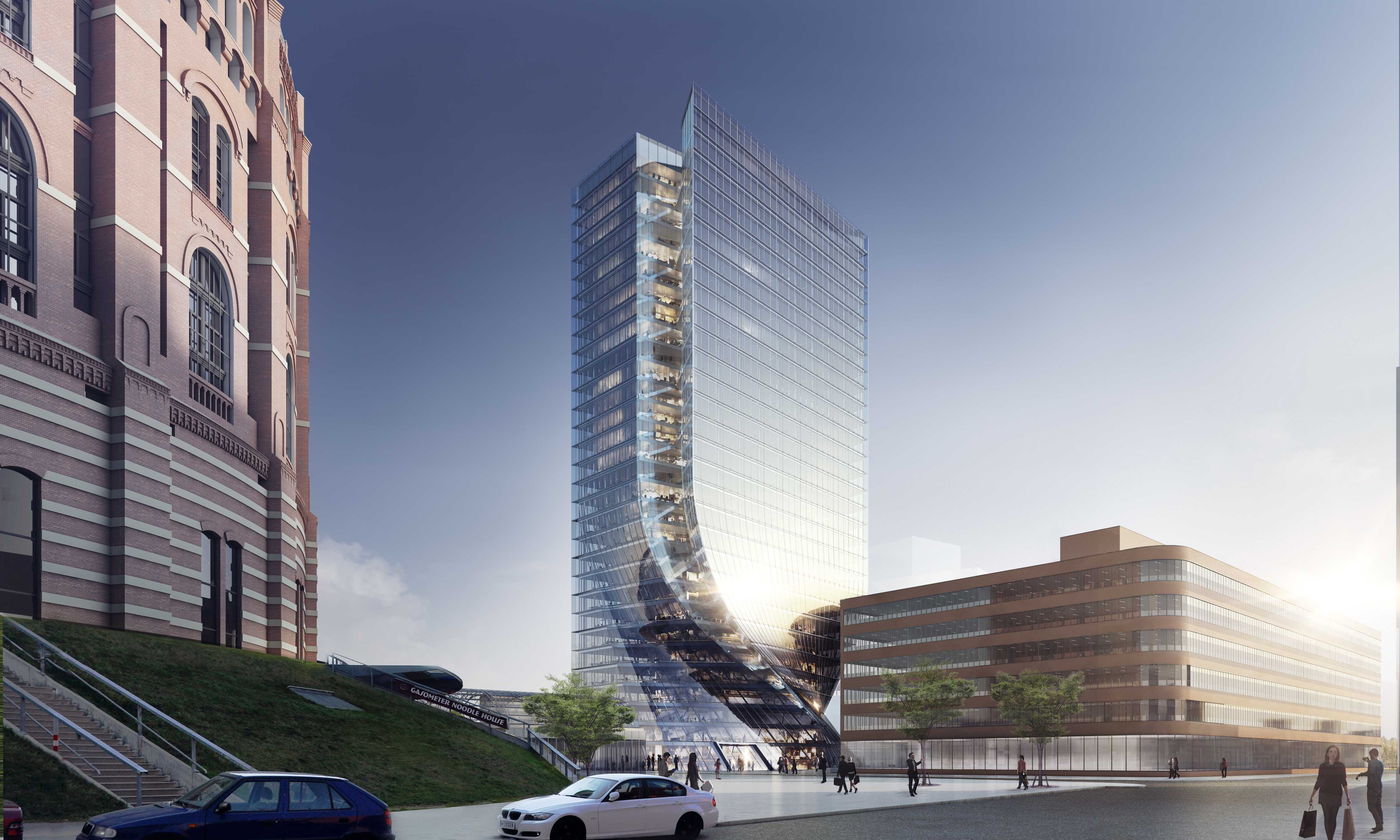 Pichler & Traupmann Architekten ZT GmbH 的"Gate 2 Tower"设计，打造和谐高层建筑与城市关系-0